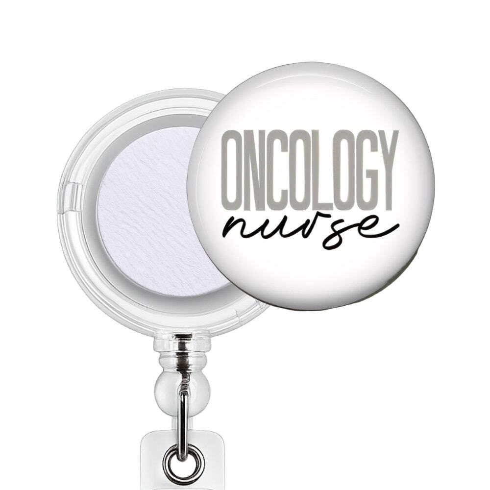 Oncology Nurse Badge Reel & Topper Cancer Care RN Healthcare Worker Gift
